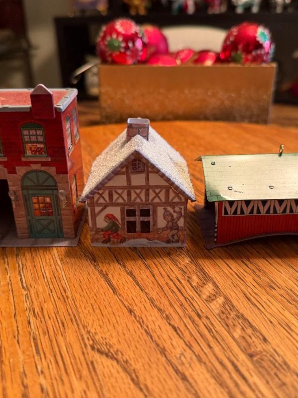 Vintage Hallmark Early 2000s Tin Ornaments, Set of 3